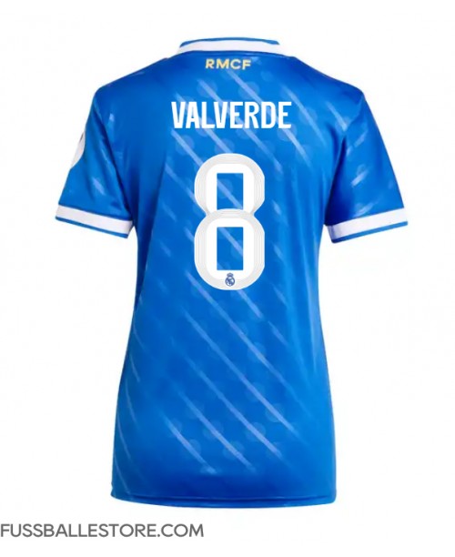 Günstige Real Madrid Federico Valverde #8 3rd trikot Damen 2025-26 Kurzarm Günstige Real Madrid Federico Valverde #8 3rd trikot Damen 2025-26 Kurzarm